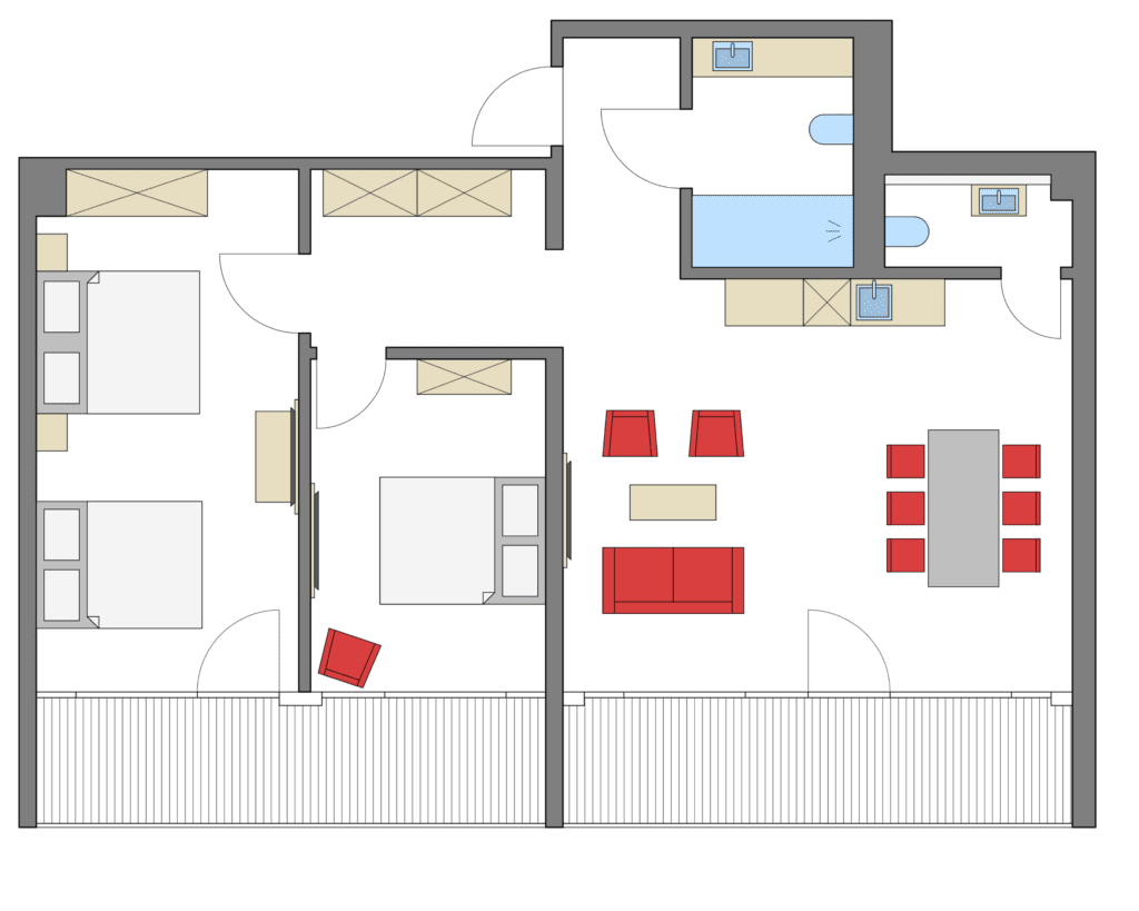 Grundriss Family Suite im Rhön Park Aktiv Resort