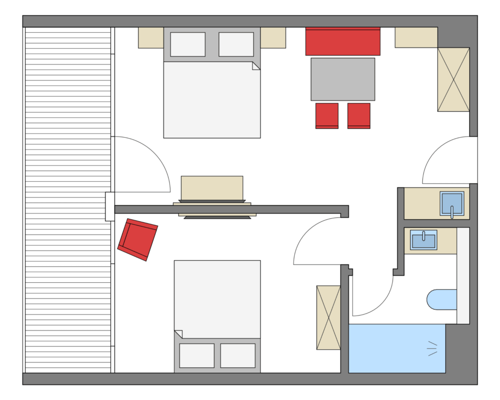 Grundriss Familien Komfort Apartment des Rhön Park Aktiv Resorts
